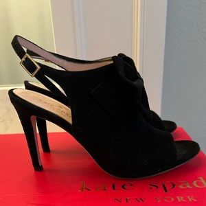 Kate Spade New York Black Suede Big Bow Detail. Women’s Size 5.5. EUC!